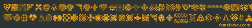 CelticKnots Font – Orange Fonts on Black Background