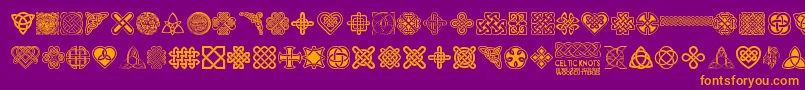 CelticKnots Font – Orange Fonts on Purple Background