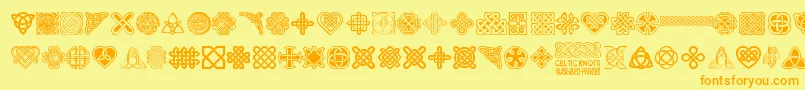 CelticKnots Font – Orange Fonts on Yellow Background