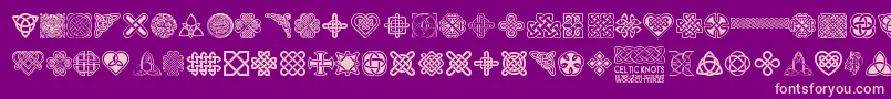 fuente CelticKnots – Fuentes Rosadas Sobre Fondo Morado