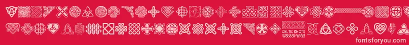 CelticKnots Font – Pink Fonts on Red Background