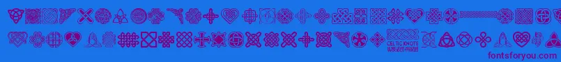 CelticKnots-Schriftart – Violette Schriften auf blauem Hintergrund