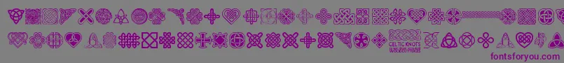 CelticKnots-Schriftart – Violette Schriften auf grauem Hintergrund