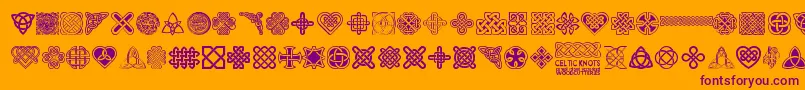 Шрифт CelticKnots – фиолетовые шрифты на оранжевом фоне
