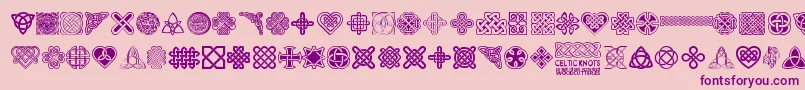 CelticKnots-fontti – violetit fontit vaaleanpunaisella taustalla