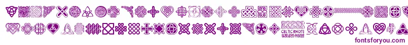 CelticKnots-Schriftart – Violette Schriften auf weißem Hintergrund