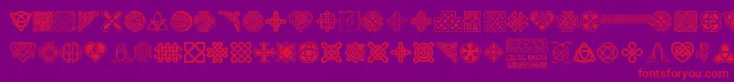 CelticKnots Font – Red Fonts on Purple Background