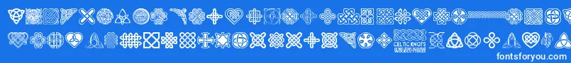 CelticKnots Font – White Fonts on Blue Background