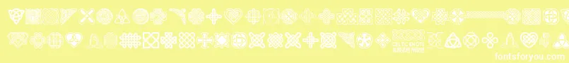 Czcionka CelticKnots – białe czcionki na żółtym tle