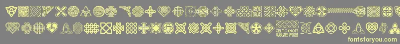 CelticKnots Font – Yellow Fonts on Gray Background