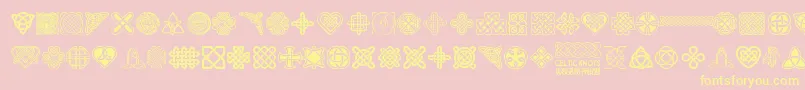 CelticKnots Font – Yellow Fonts on Pink Background