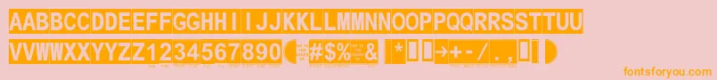 Secure20a Font – Orange Fonts on Pink Background