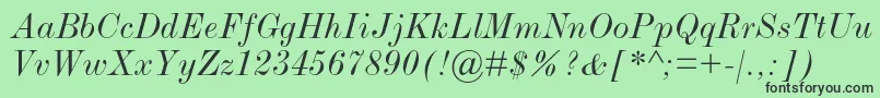 ModernmtstdExtendeditalic Font – Black Fonts on Green Background