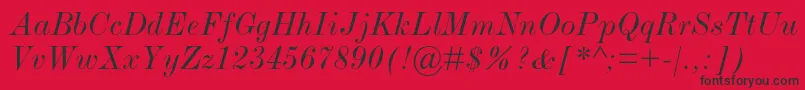 ModernmtstdExtendeditalic Font – Black Fonts on Red Background