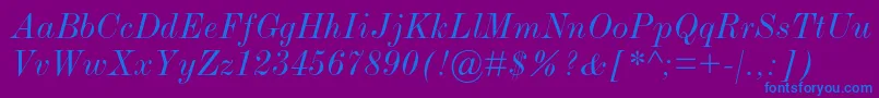 ModernmtstdExtendeditalic Font – Blue Fonts on Purple Background