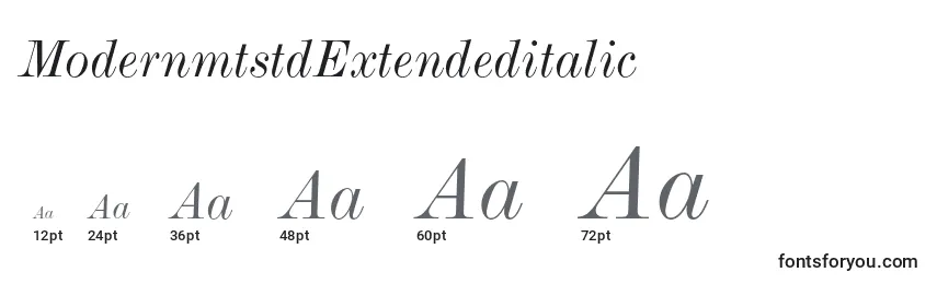 Размеры шрифта ModernmtstdExtendeditalic