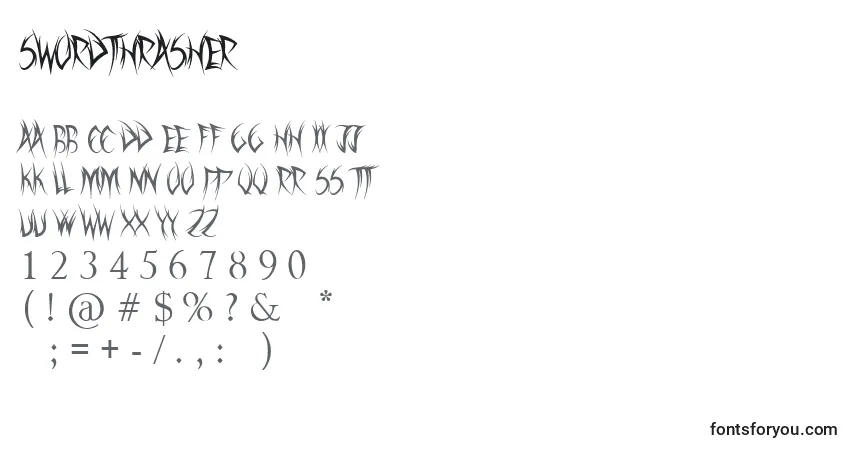 Czcionka SwordThrasher – alfabet, cyfry, specjalne znaki