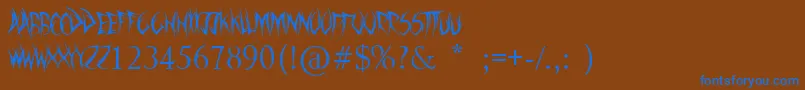 SwordThrasher Font – Blue Fonts on Brown Background
