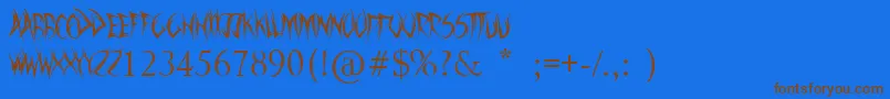 SwordThrasher Font – Brown Fonts on Blue Background