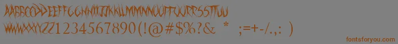 SwordThrasher-Schriftart – Braune Schriften auf grauem Hintergrund