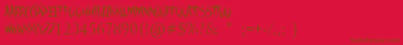 SwordThrasher Font – Brown Fonts on Red Background