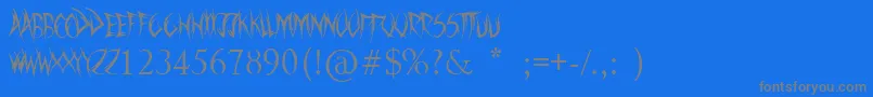 SwordThrasher-Schriftart – Graue Schriften auf blauem Hintergrund