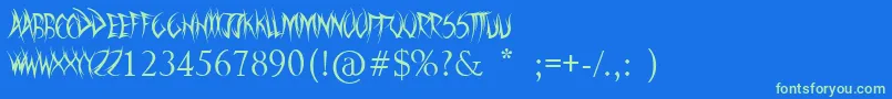 SwordThrasher-Schriftart – Grüne Schriften auf blauem Hintergrund