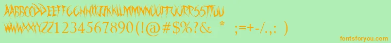 SwordThrasher Font – Orange Fonts on Green Background
