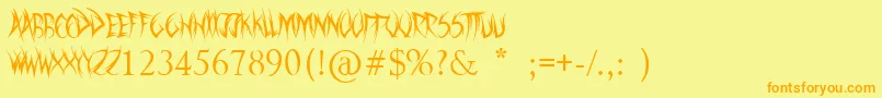 SwordThrasher Font – Orange Fonts on Yellow Background