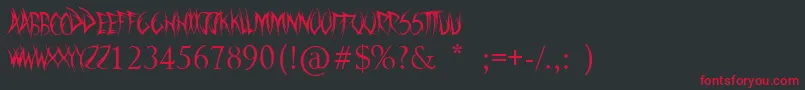 フォントSwordThrasher – 黒い背景に赤い文字