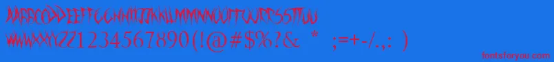 SwordThrasher-Schriftart – Rote Schriften auf blauem Hintergrund