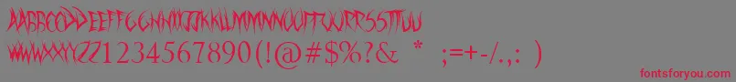 SwordThrasher-fontti – punaiset fontit harmaalla taustalla