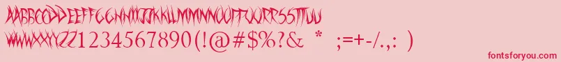 SwordThrasher Font – Red Fonts on Pink Background