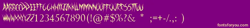 SwordThrasher Font – Yellow Fonts on Purple Background