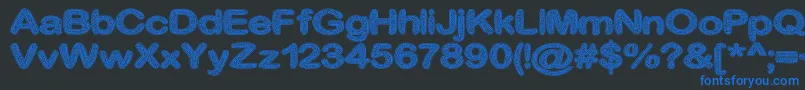 CrinkleCutGlass-Schriftart – Blaue Schriften auf schwarzem Hintergrund
