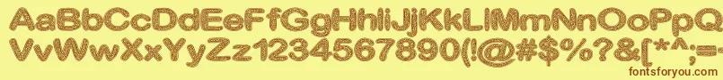 CrinkleCutGlass Font – Brown Fonts on Yellow Background