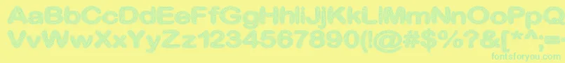 CrinkleCutGlass Font – Green Fonts on Yellow Background