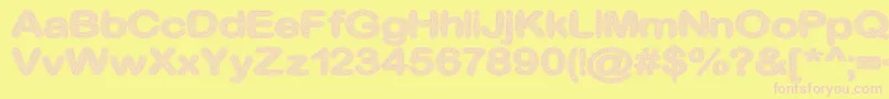 CrinkleCutGlass Font – Pink Fonts on Yellow Background