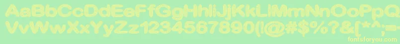 CrinkleCutGlass-fontti – keltaiset fontit vihreällä taustalla