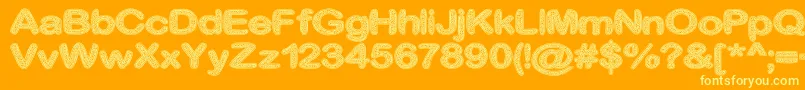 CrinkleCutGlass-Schriftart – Gelbe Schriften auf orangefarbenem Hintergrund