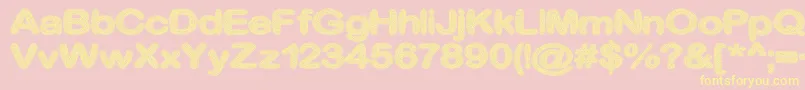 CrinkleCutGlass-Schriftart – Gelbe Schriften auf rosa Hintergrund