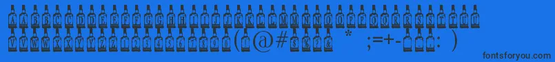 Fonte WhiskeyBottle – fontes pretas em um fundo azul