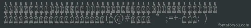 WhiskeyBottle-Schriftart – Graue Schriften auf schwarzem Hintergrund