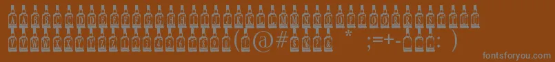 WhiskeyBottle-fontti – harmaat kirjasimet ruskealla taustalla