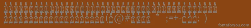 WhiskeyBottle-Schriftart – Graue Schriften auf braunem Hintergrund