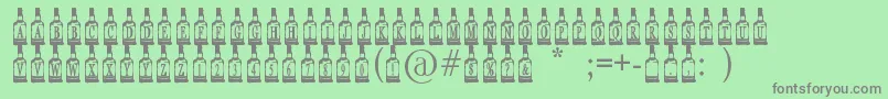 WhiskeyBottle Font – Gray Fonts on Green Background