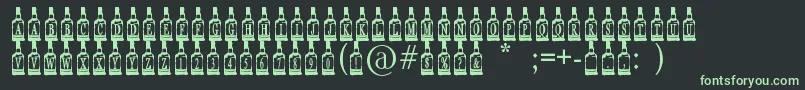 WhiskeyBottle-Schriftart – Grüne Schriften auf schwarzem Hintergrund