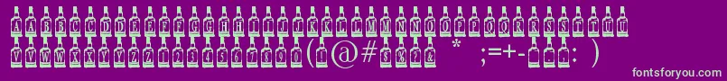 Fonte WhiskeyBottle – fontes verdes em um fundo violeta