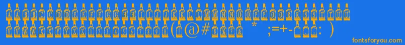 Fonte WhiskeyBottle – fontes laranjas em um fundo azul