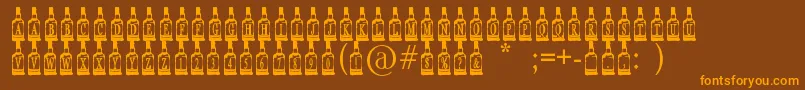 Fonte WhiskeyBottle – fontes laranjas em um fundo marrom